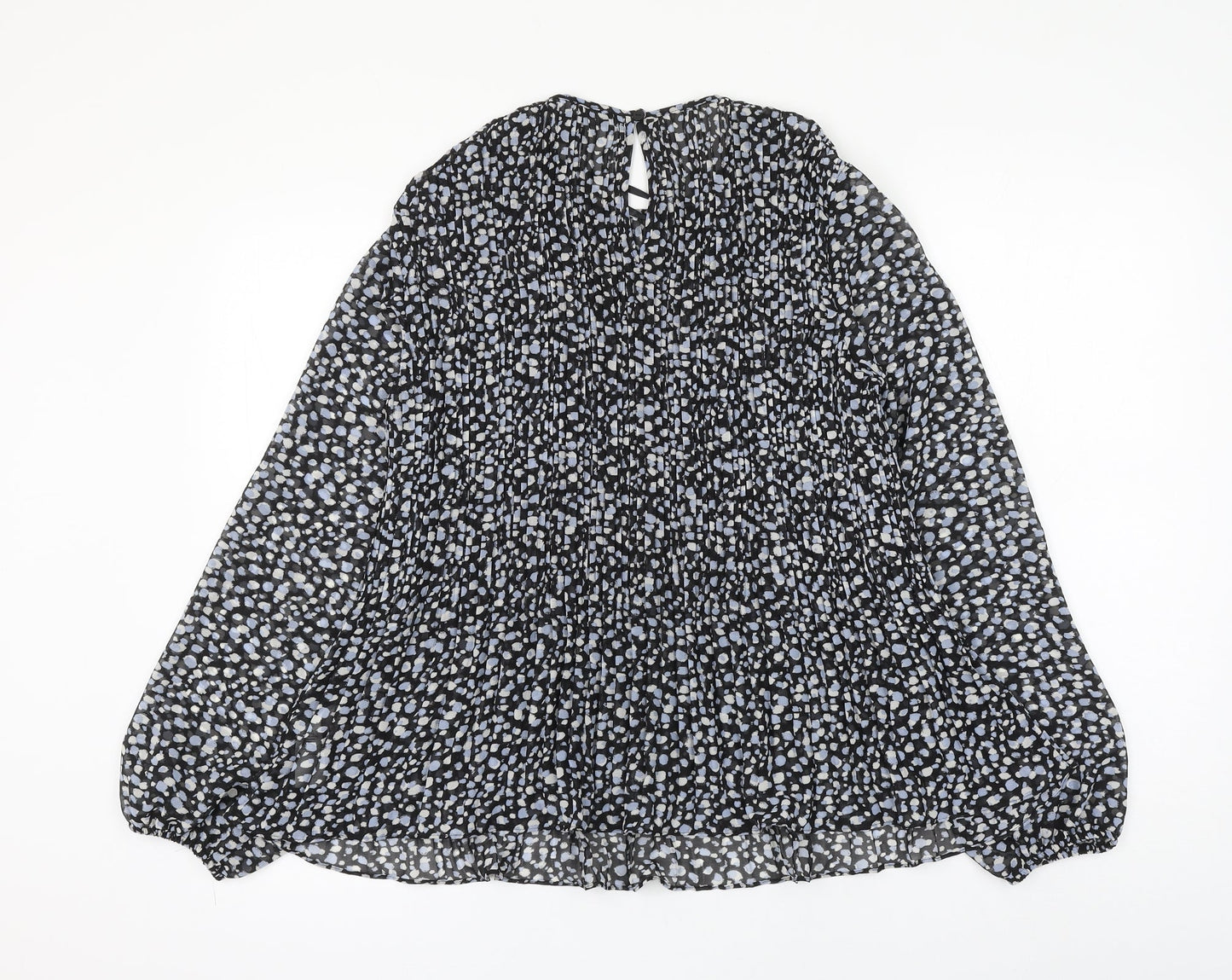 Primark Womens Multicoloured Geometric Polyester Basic Blouse Size 10 Round Neck