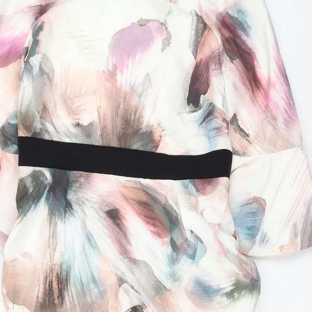 Little Mistress Womens Multicoloured Geometric Polyester Shift Size 10 Boat Neck Zip