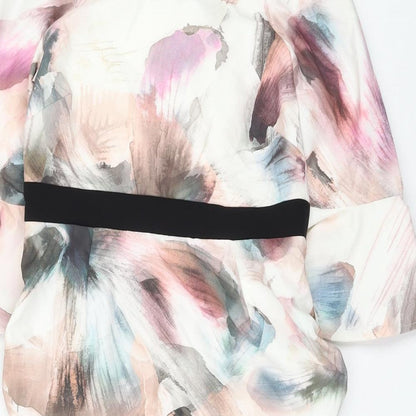 Little Mistress Womens Multicoloured Geometric Polyester Shift Size 10 Boat Neck Zip