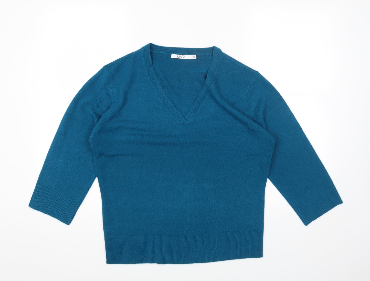 Womens UK Size XL M&Co Blue Pullover Jumper