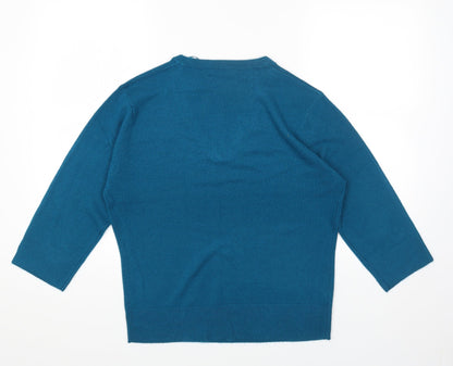 Womens UK Size XL M&Co Blue Pullover Jumper
