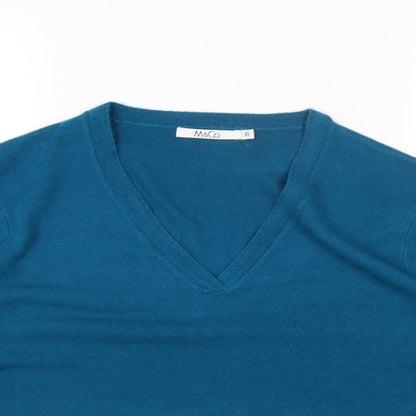 Womens UK Size XL M&Co Blue Pullover Jumper