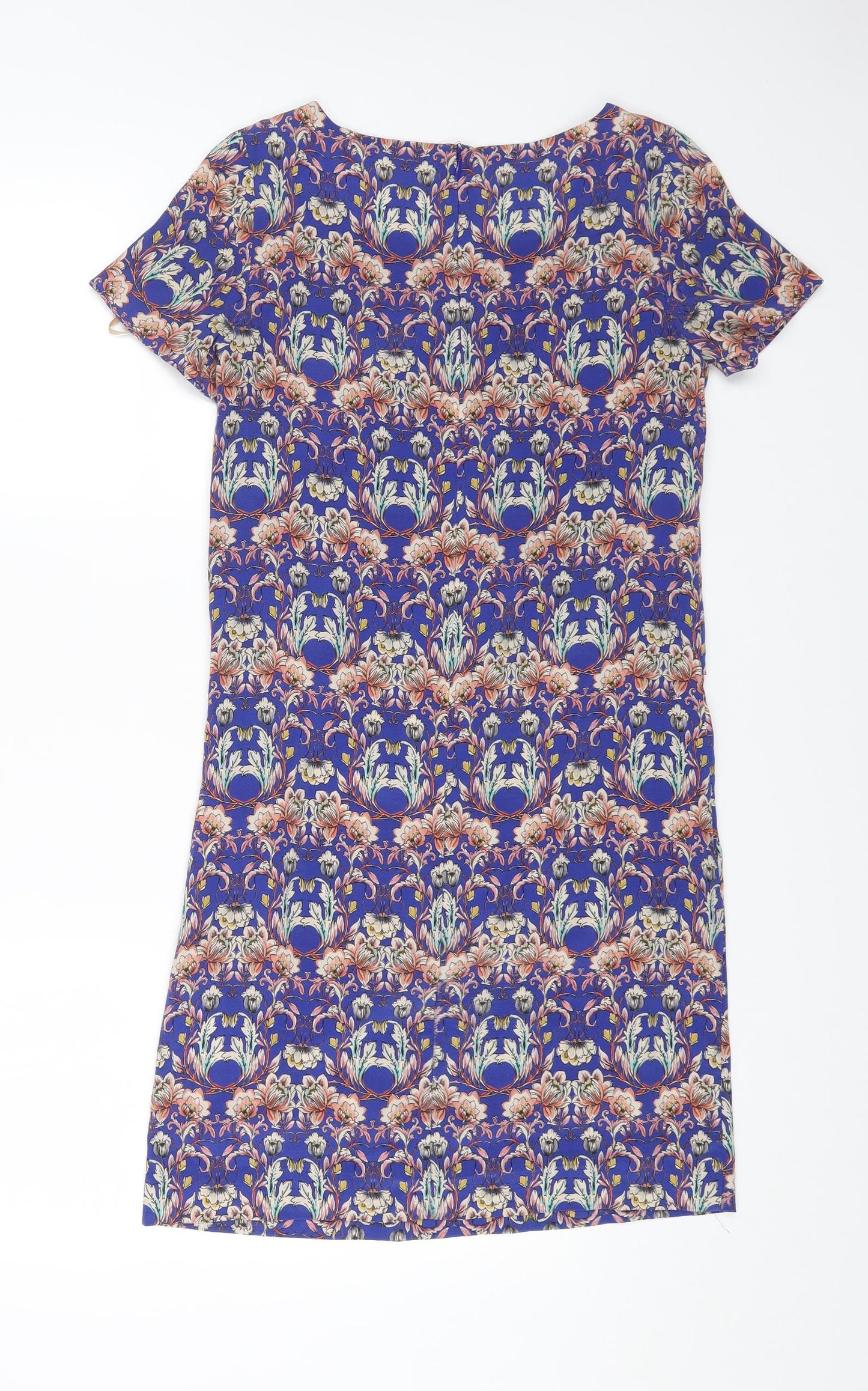Kachel Womens Multicoloured Geometric Silk A-Line Size 6 Scoop Neck Zip