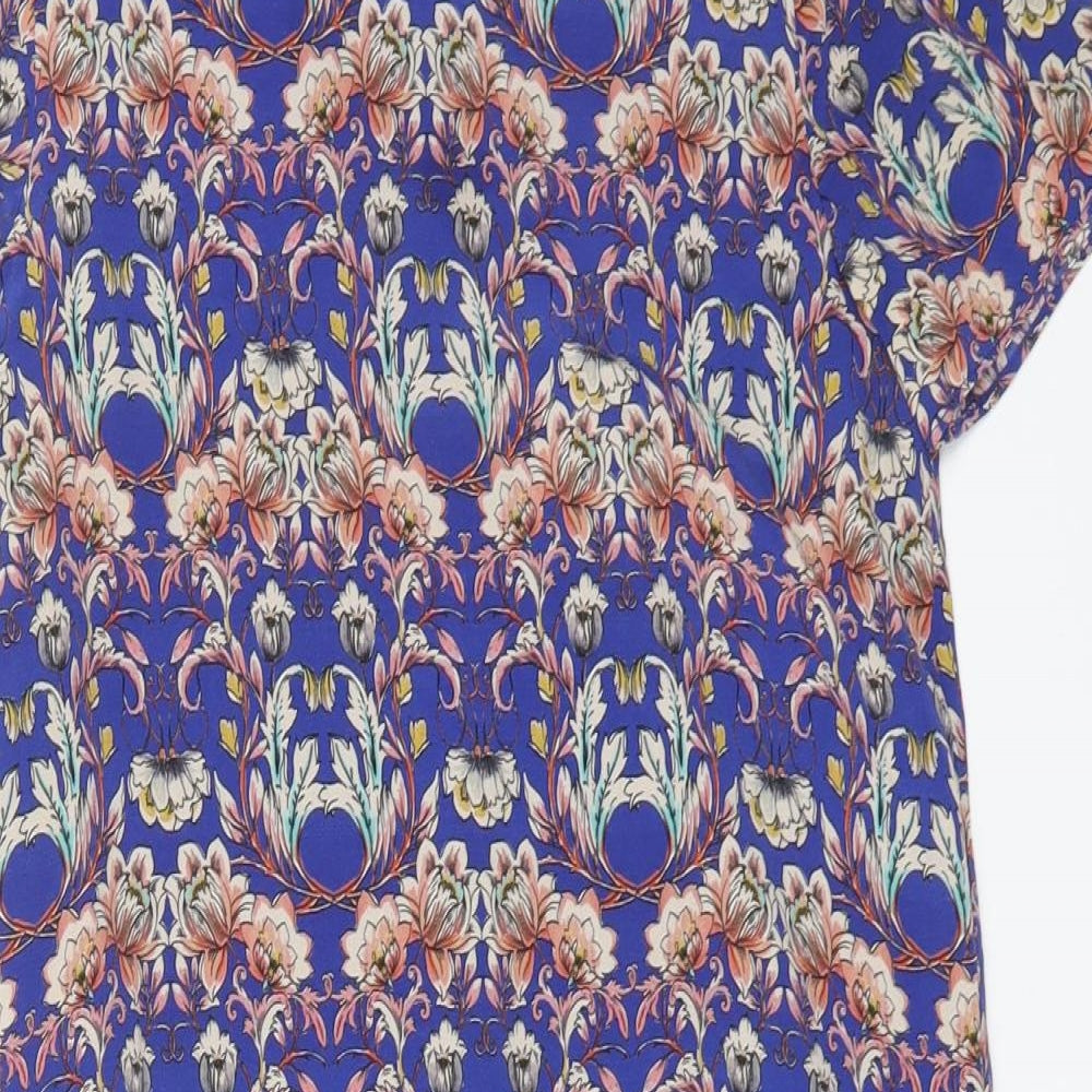 Kachel Womens Multicoloured Geometric Silk A-Line Size 6 Scoop Neck Zip