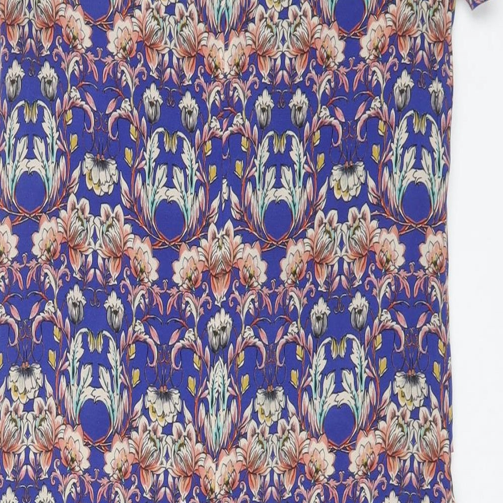 Kachel Womens Multicoloured Geometric Silk A-Line Size 6 Scoop Neck Zip