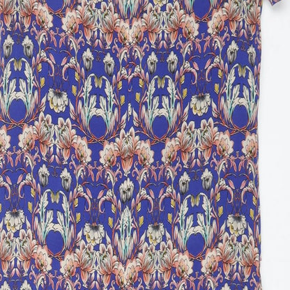 Kachel Womens Multicoloured Geometric Silk A-Line Size 6 Scoop Neck Zip
