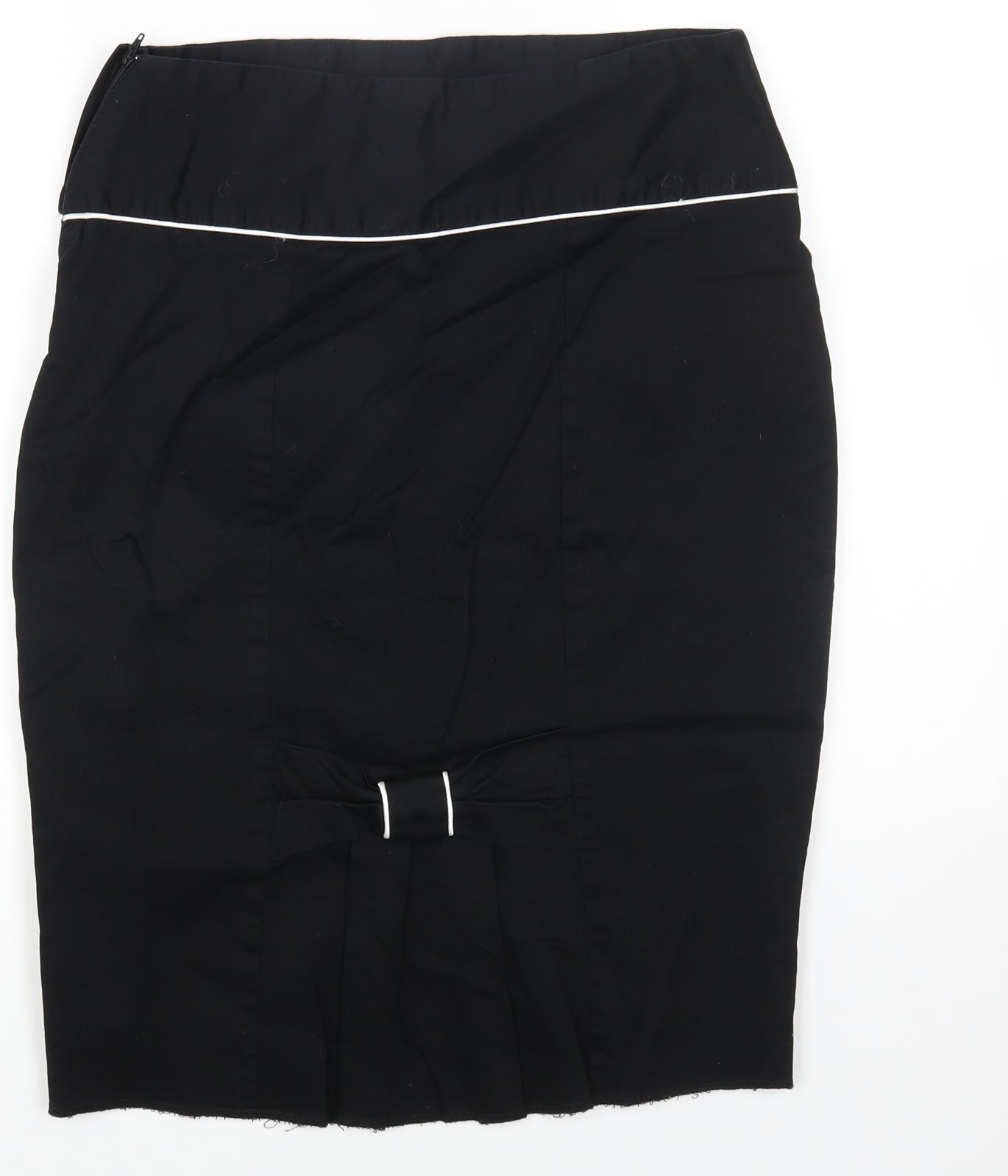 Primark Womens Black Cotton A-Line Skirt Size 12 Zip