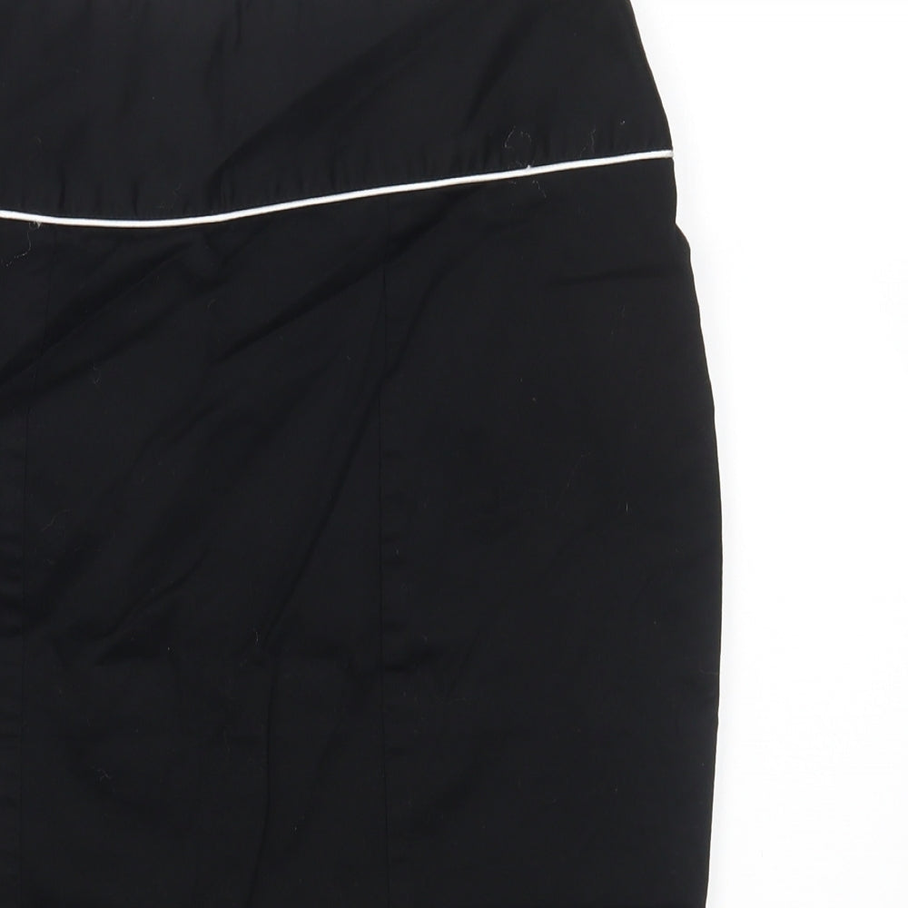 Primark Womens Black Cotton A-Line Skirt Size 12 Zip