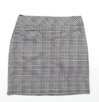 Peacocks Womens Multicoloured Plaid Polyester Mini Skirt Size 8 Zip