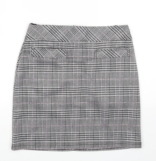 Peacocks Womens Multicoloured Plaid Polyester Mini Skirt Size 8 Zip