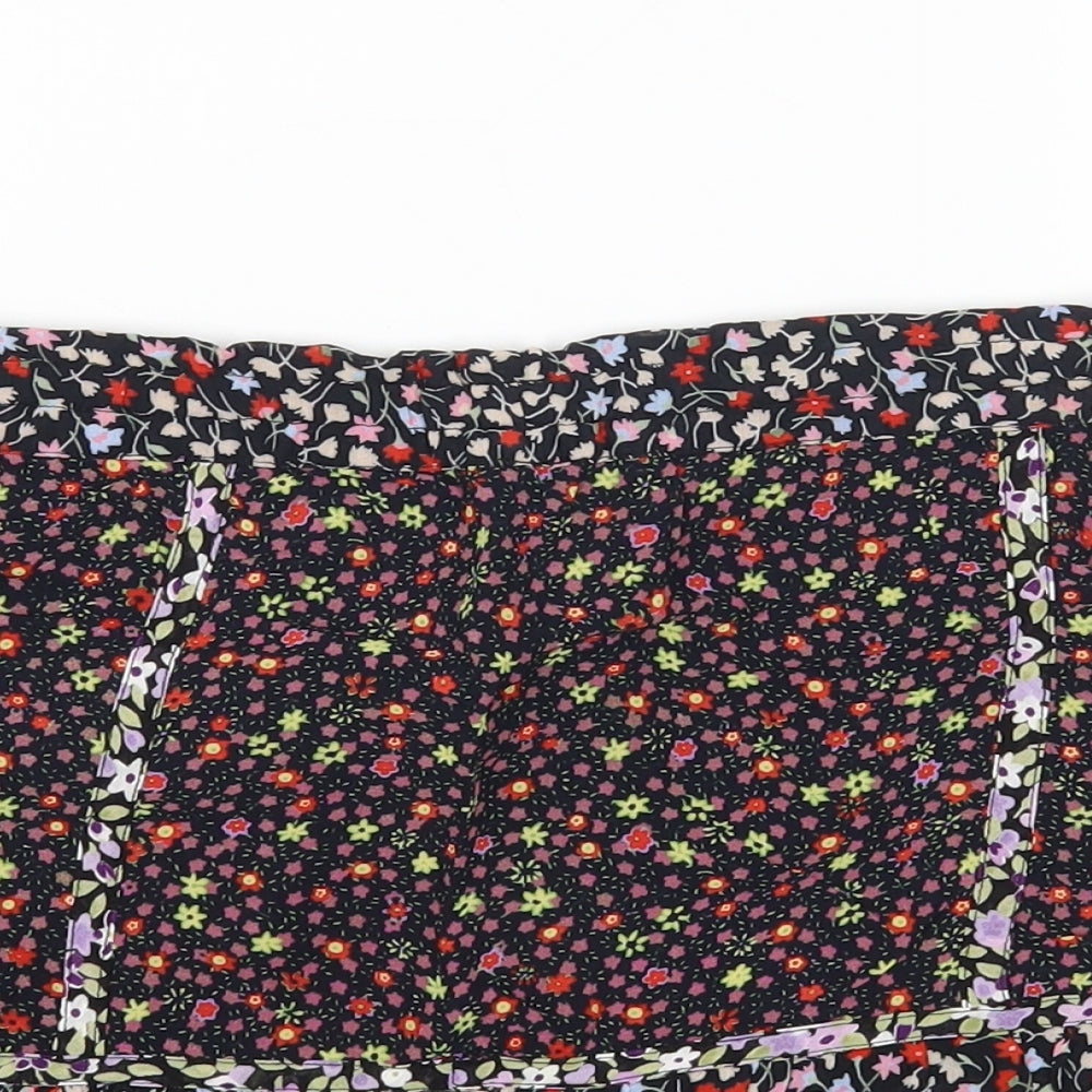 Limited Collection Womens Multicoloured Floral Polyester Mini Skirt Size 8 Drawstring