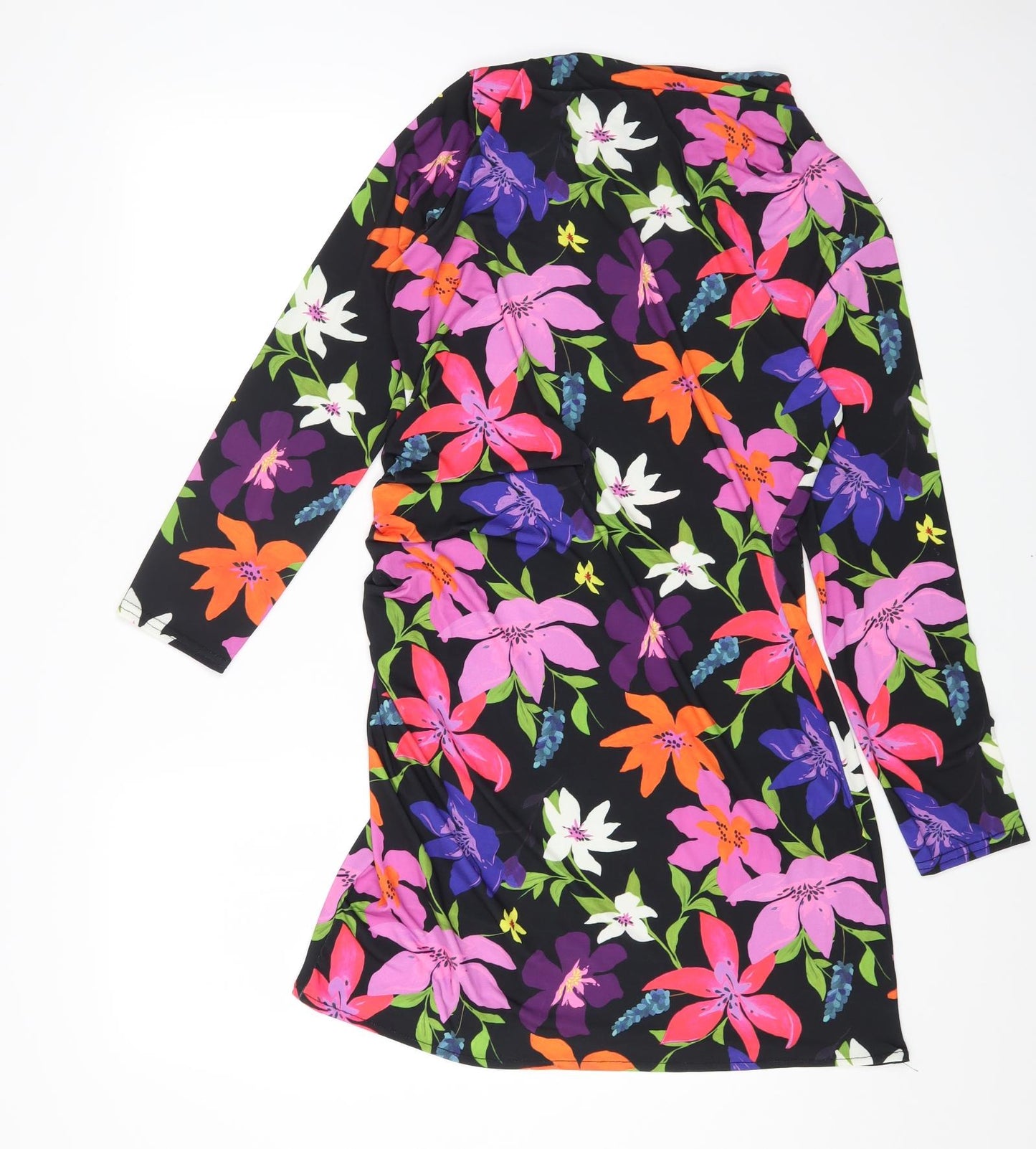 Matalan Womens Multicoloured Floral Polyester Bodycon Size 16 Round Neck Pullover