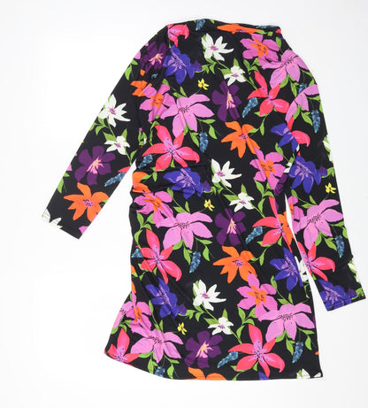 Matalan Womens Multicoloured Floral Polyester Bodycon Size 16 Round Neck Pullover