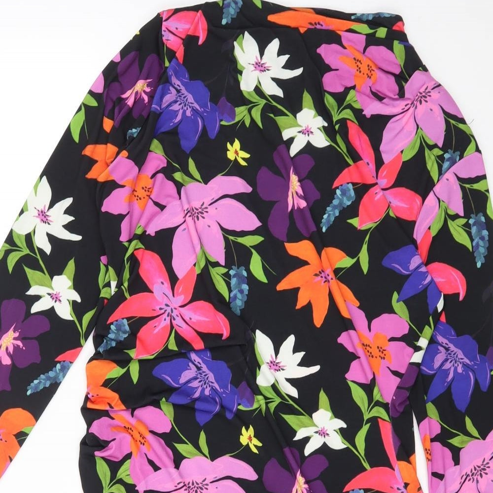 Matalan Womens Multicoloured Floral Polyester Bodycon Size 16 Round Neck Pullover