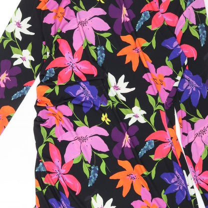 Matalan Womens Multicoloured Floral Polyester Bodycon Size 16 Round Neck Pullover