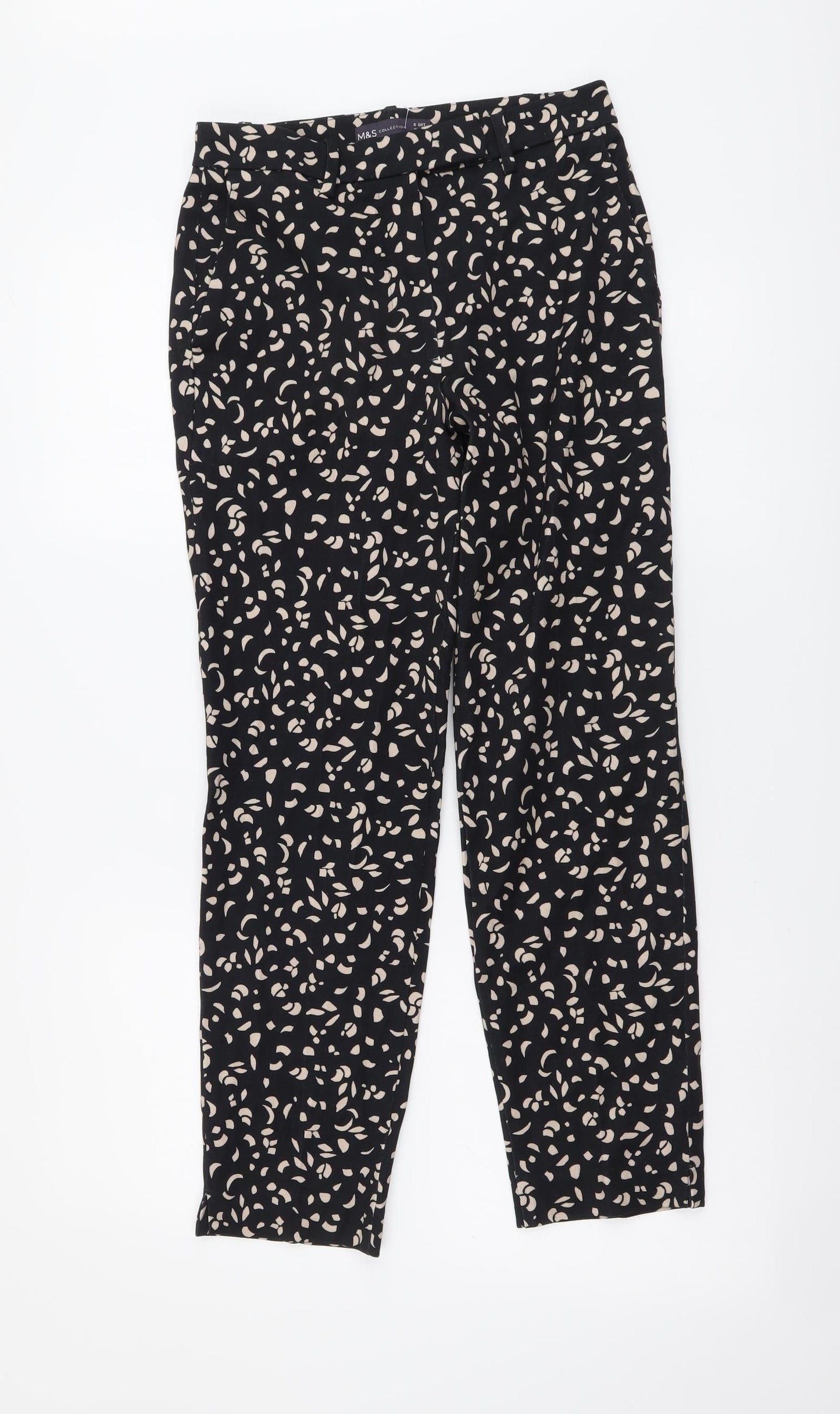Womens UK Size 6 Marks and Spencer Regular Fit Chino Black Trousers
