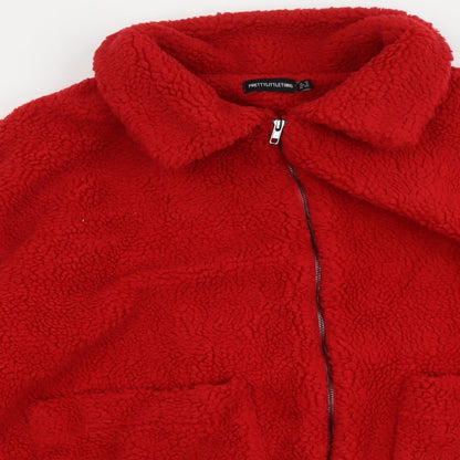 Womens UK Size 10 PRETTYLITTLETHING Red Jacket