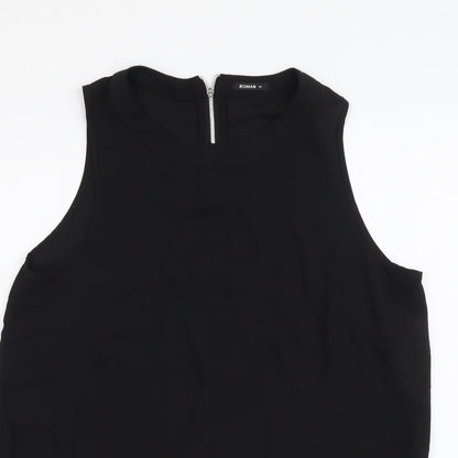 Womens UK Size 14 Roman Black Basic T-Shirt