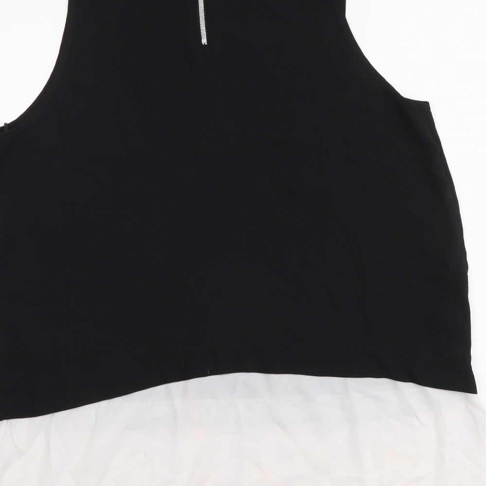 Womens UK Size 14 Roman Black Basic T-Shirt