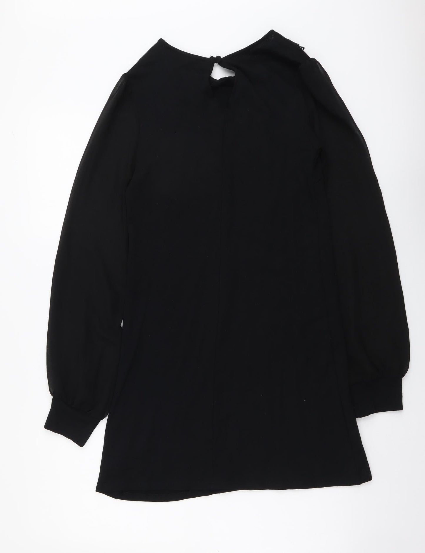 Dorothy Perkins Womens Black Polyester A-Line Size 8 Collared Pullover