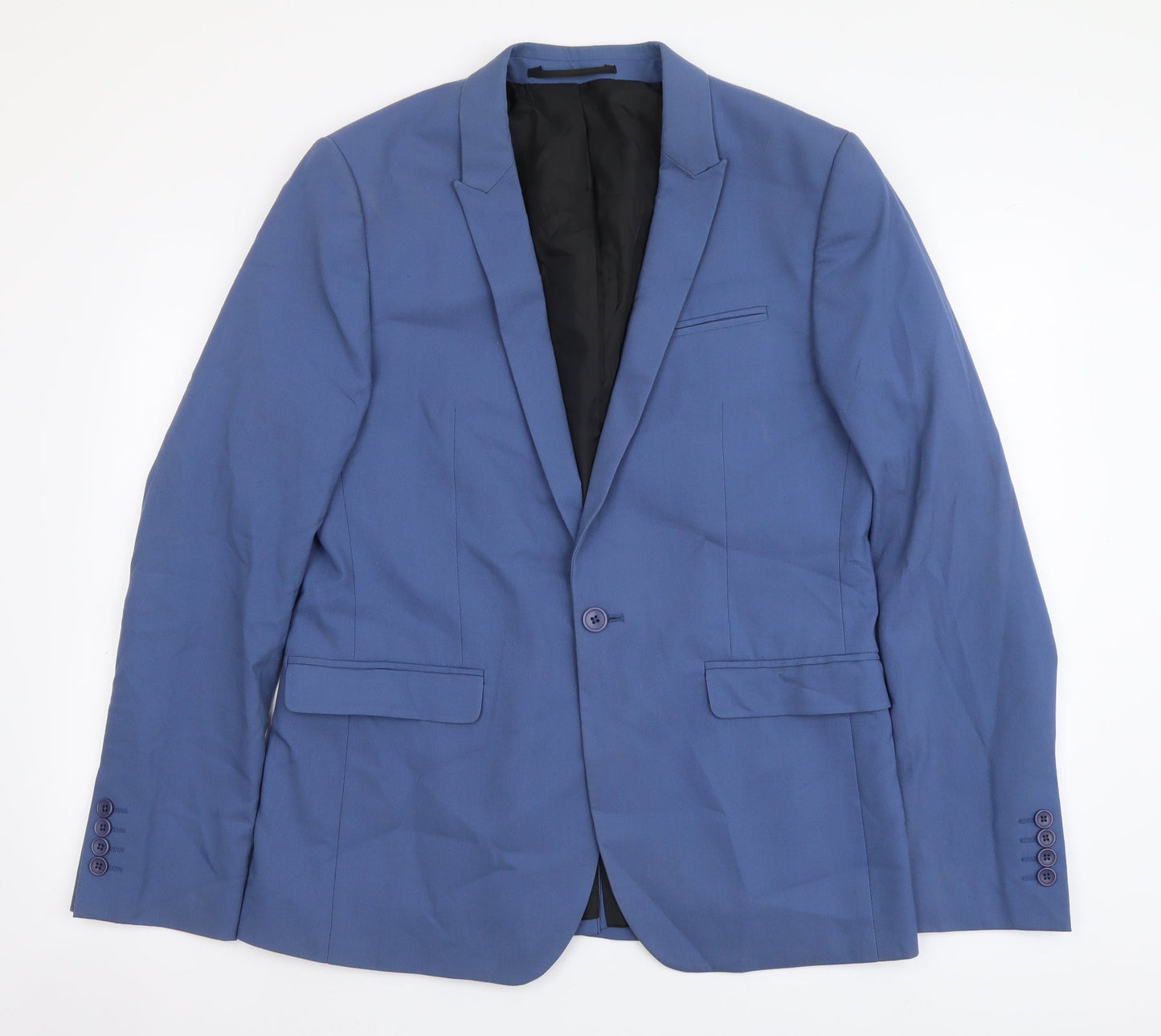 ASOS Mens Blue Polyester Jacket Suit Jacket Size S