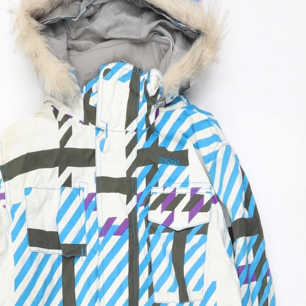 Womens UK Size S Protest Multicoloured Rain Coat