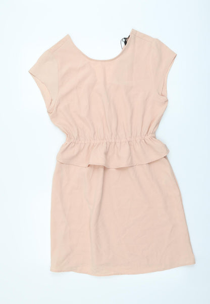 Only Womens Pink Polyester Mini Size S Round Neck Pullover