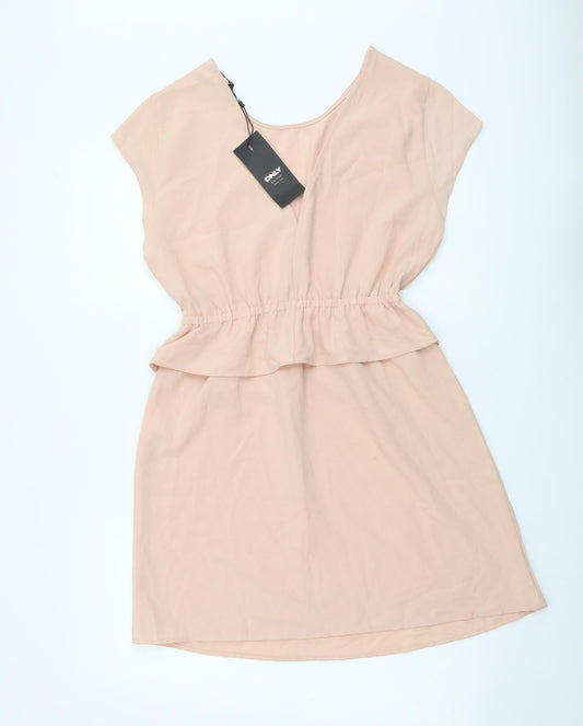 Only Womens Pink Polyester Mini Size S Round Neck Pullover