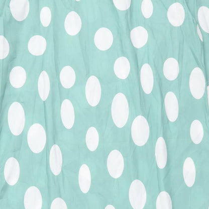 Preworn Womens Green Polka Dot Polyester A-Line Size 2XL V-Neck Pullover