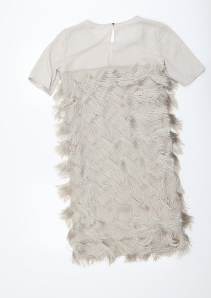 River Island Womens Beige Polyester A-Line Size 6 Round Neck Pullover