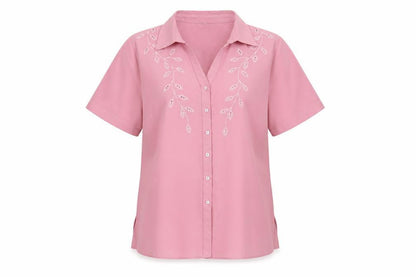 Womens UK Size 14 Berkertex Pink Basic Button-Up