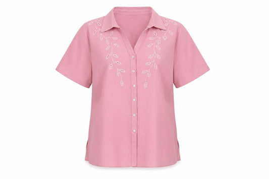 Womens UK Size 14 Berkertex Pink Basic Button-Up
