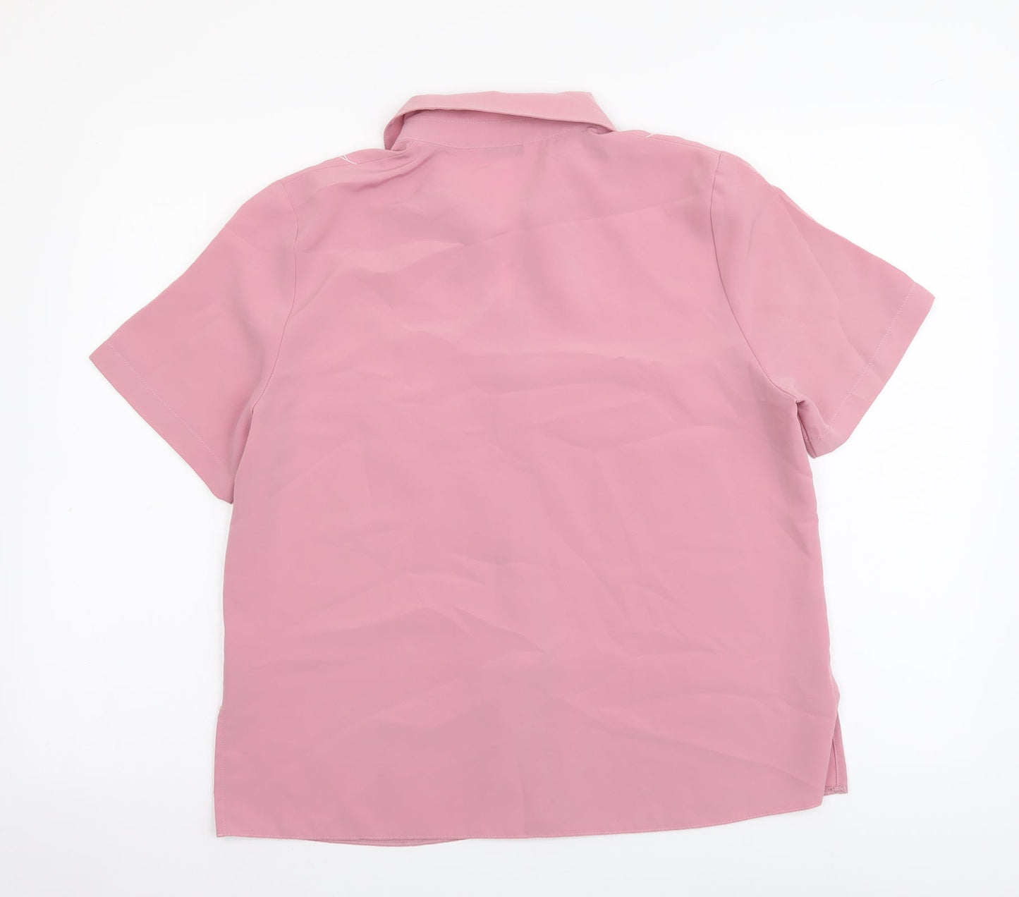 Berkertex Womens Pink Polyester Basic Button-Up Size 14 Collared