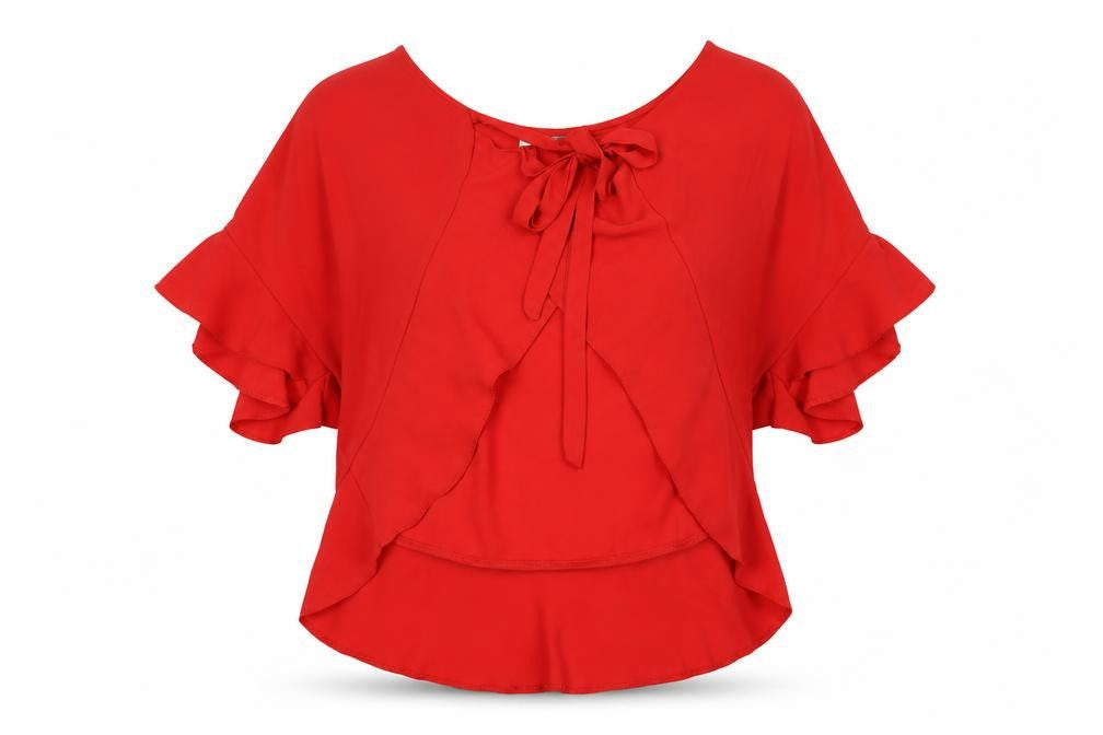 Womens UK Size 8 ASOS Red Basic Blouse