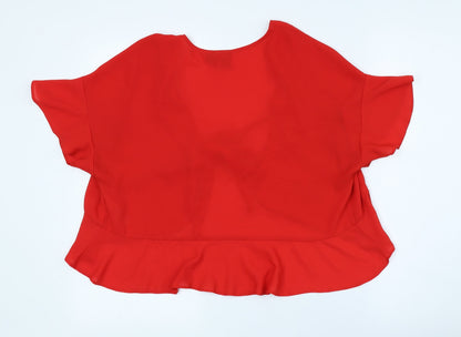 Womens UK Size 8 ASOS Red Basic Blouse