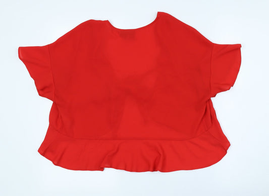 Womens UK Size 8 ASOS Red Basic Blouse