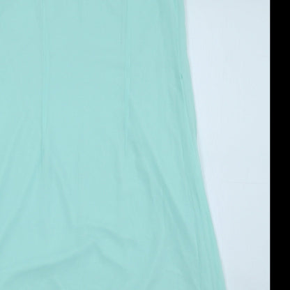 Atmosphere Womens Blue Polyester Shift Size 8 Round Neck Button