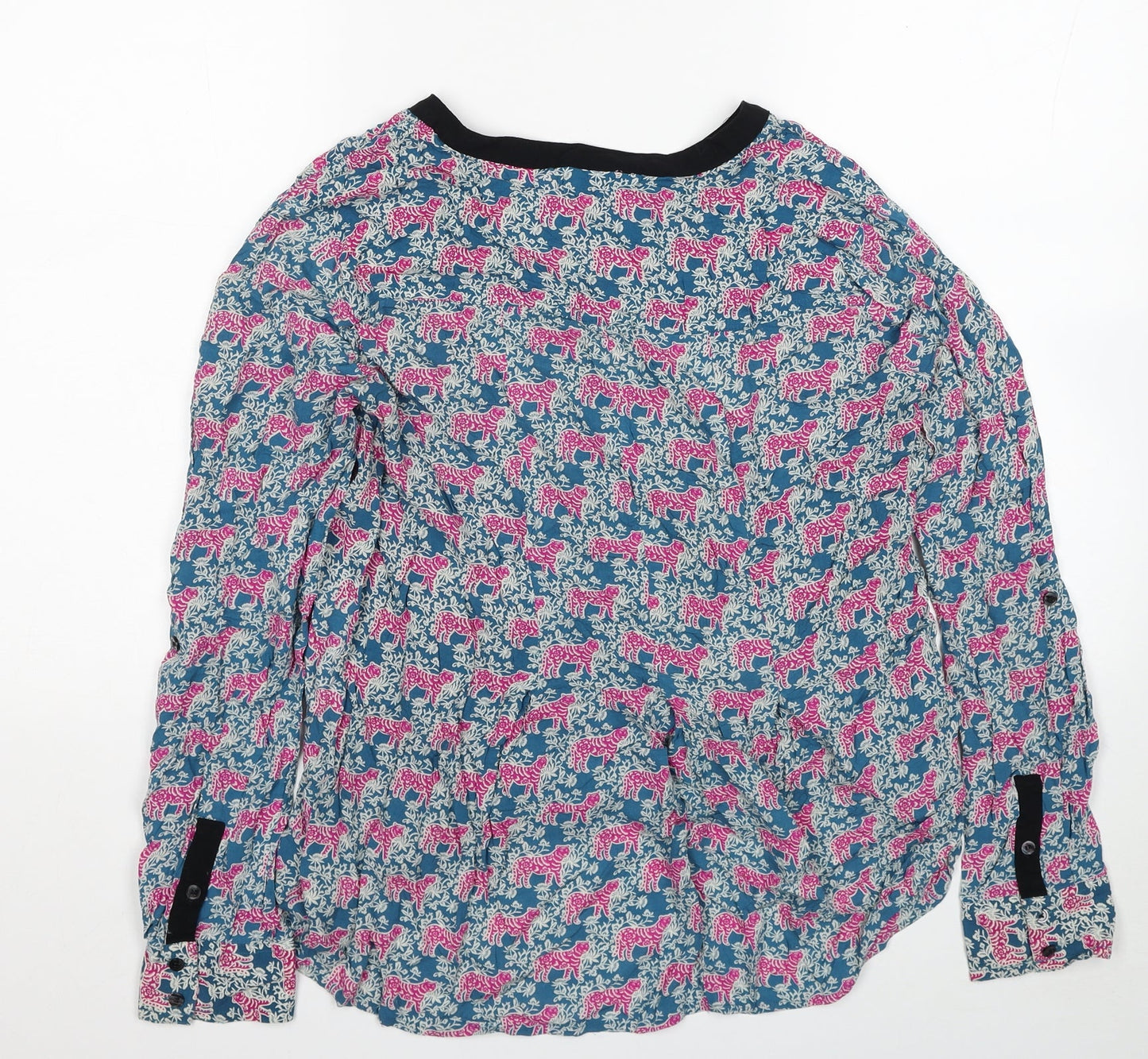 Vanessa Virginia Womens Multicoloured Floral Viscose Basic T-Shirt Size 14 V-Neck - Asymmetric Tigers