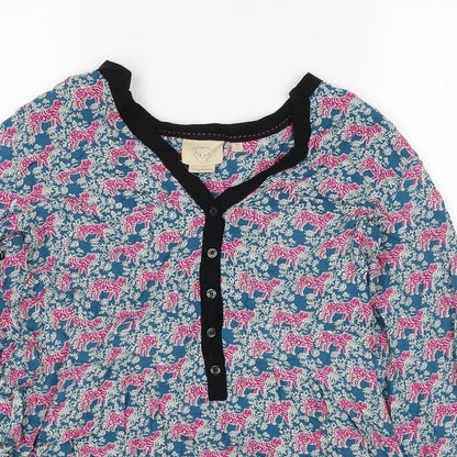 Vanessa Virginia Womens Multicoloured Floral Viscose Basic T-Shirt Size 14 V-Neck - Asymmetric Tigers