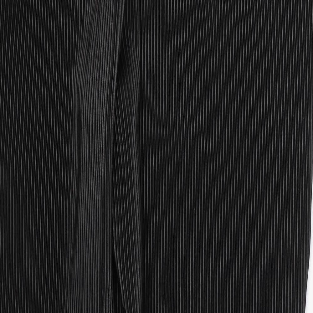 Boohoo Man Mens Black Cotton Dress Pants Trousers Size 36 in L30 in Regular Zip - Ribbed