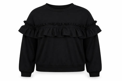 SheIn Womens Black Polyester Pullover Sweatshirt Size L Pullover