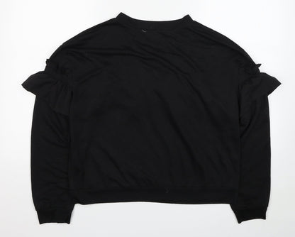 SheIn Womens Black Polyester Pullover Sweatshirt Size L Pullover