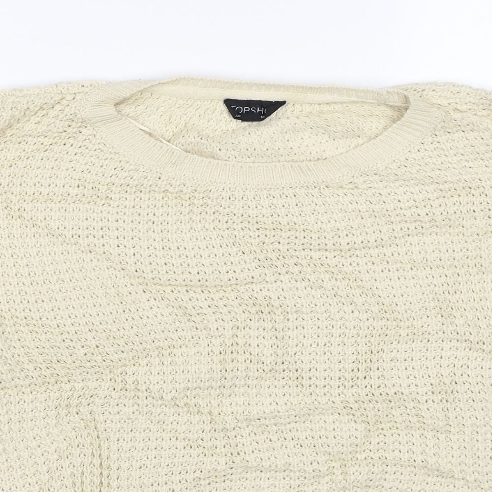 Womens UK Size 10 Topshop Ivory Pullover Jumper
