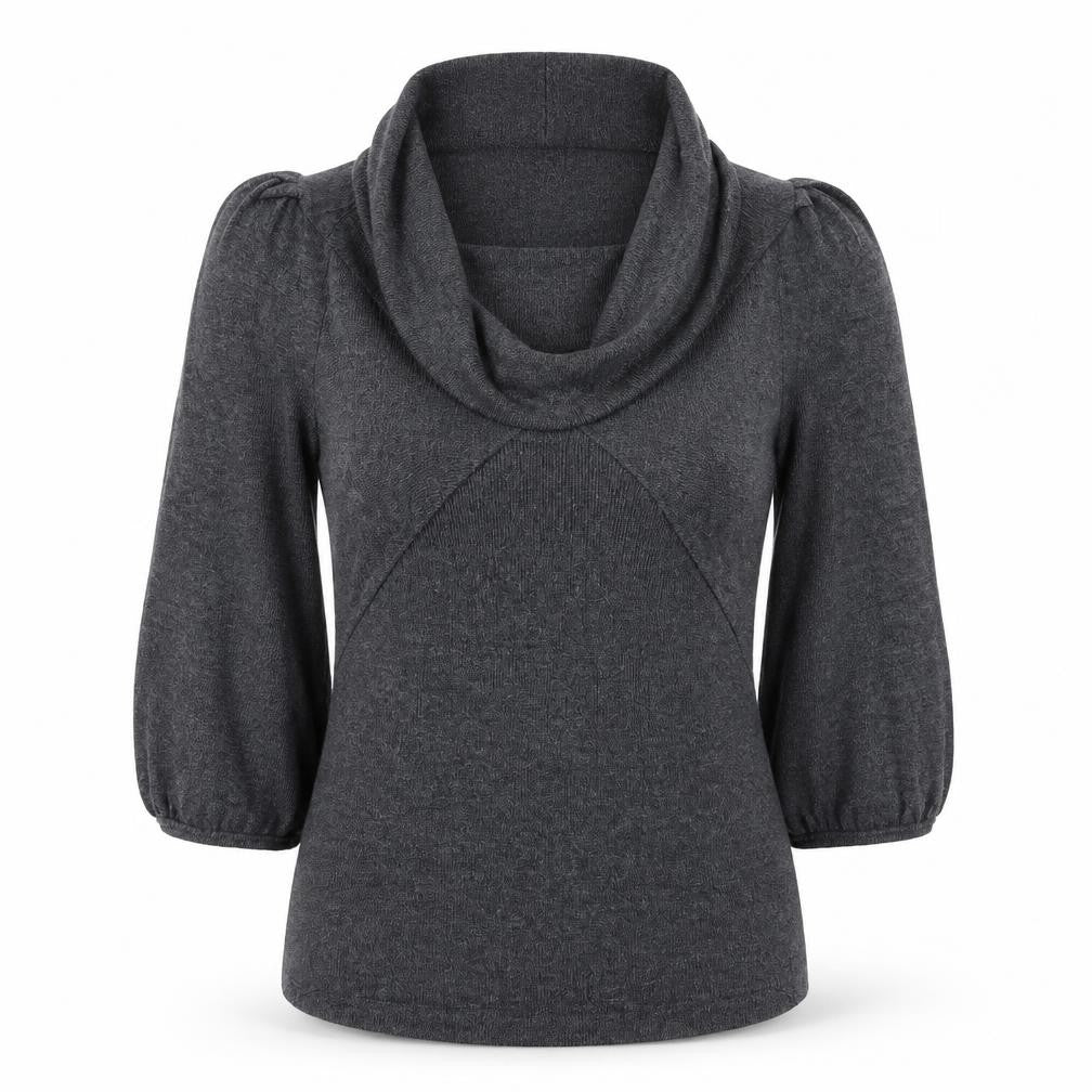 Womens UK Size 10 Topshop Grey Jersey Blouse