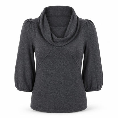 Womens UK Size 10 Topshop Grey Jersey Blouse