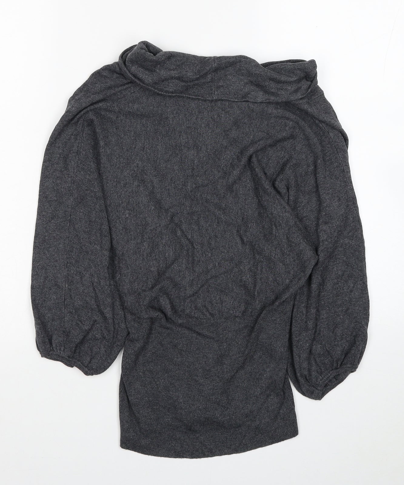 Womens UK Size 10 Topshop Grey Jersey Blouse