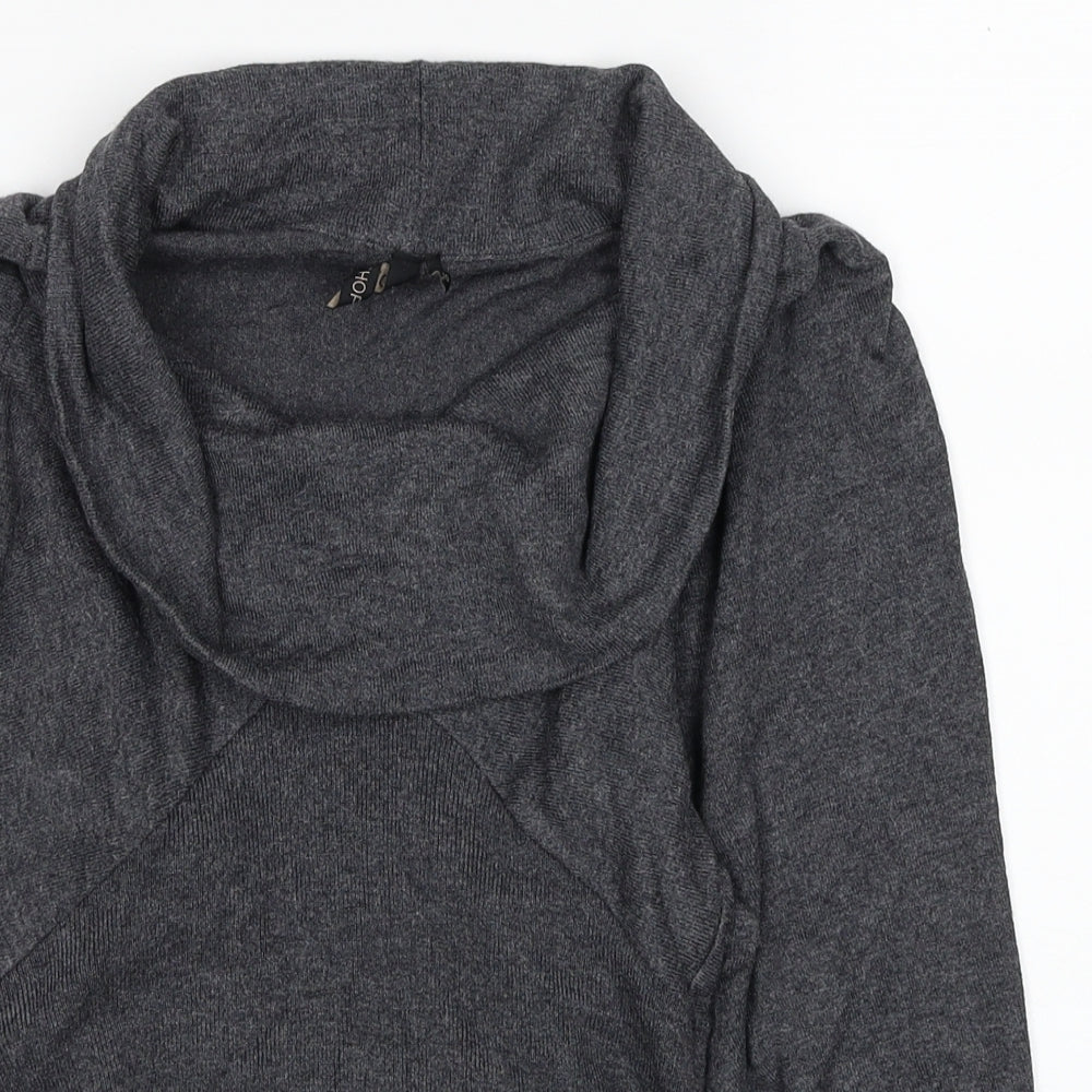 Womens UK Size 10 Topshop Grey Jersey Blouse