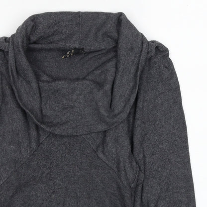 Womens UK Size 10 Topshop Grey Jersey Blouse