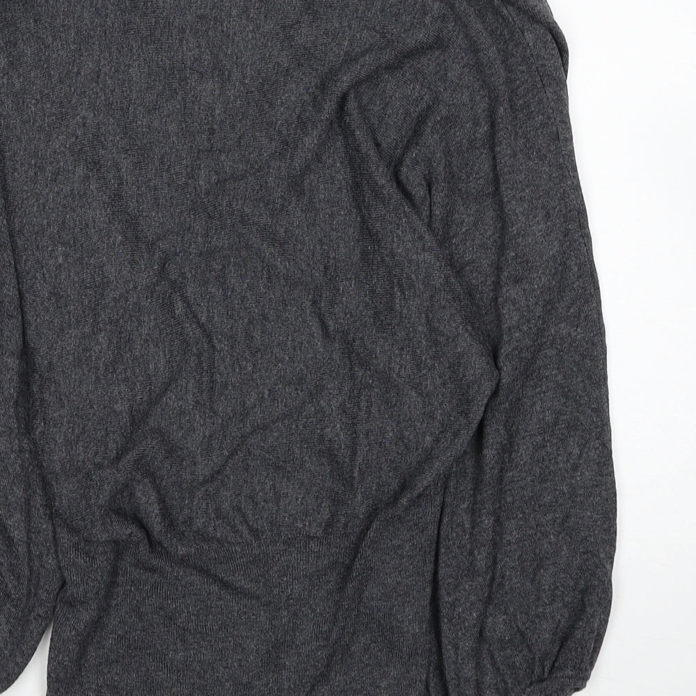 Womens UK Size 10 Topshop Grey Jersey Blouse