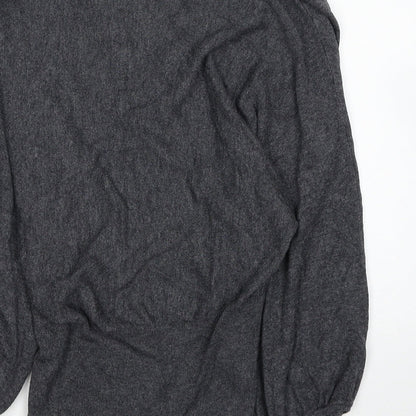 Womens UK Size 10 Topshop Grey Jersey Blouse